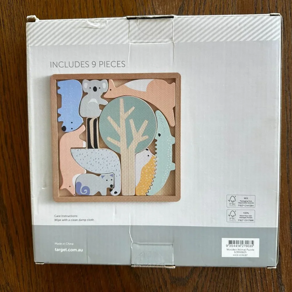 Australian Animal Wooden Puzzle Koala Kangaroo